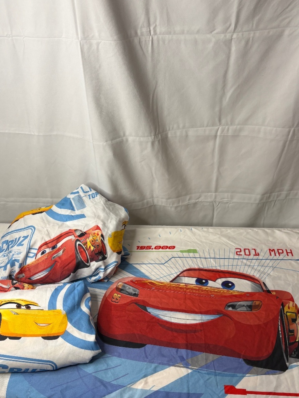 Disney Pixar Cars "High Tech" Sheet Set Kids Bedding Twin McQueen Storm Ramirez
